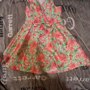 Wonder Nation Pink Sleeveless V-Neck A-Line Dress